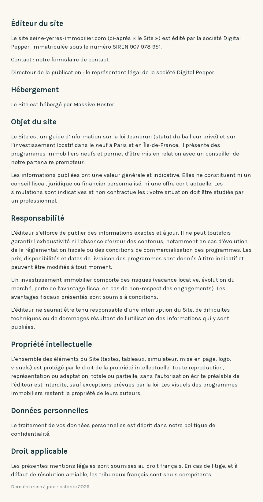 Mentions légales de seine-yerres-immobilier.com (1/1)