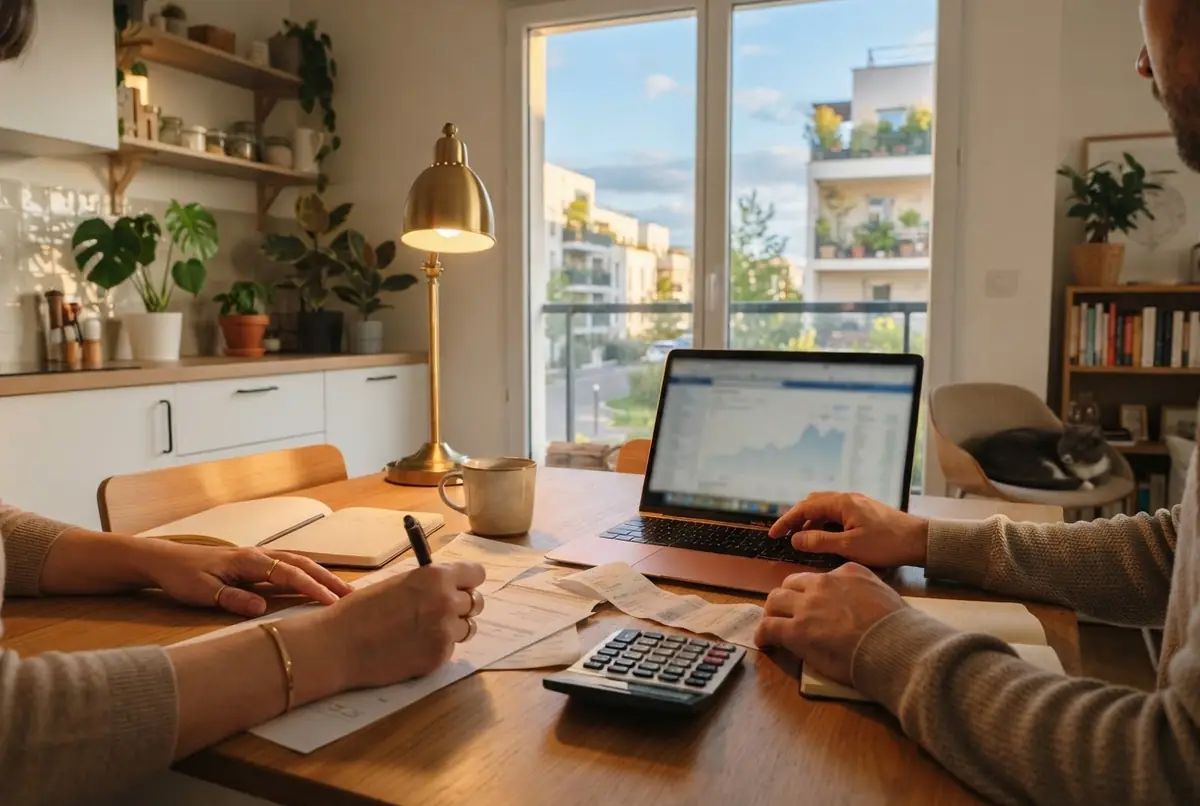 Calcul du budget d'achat à la table de la cuisine