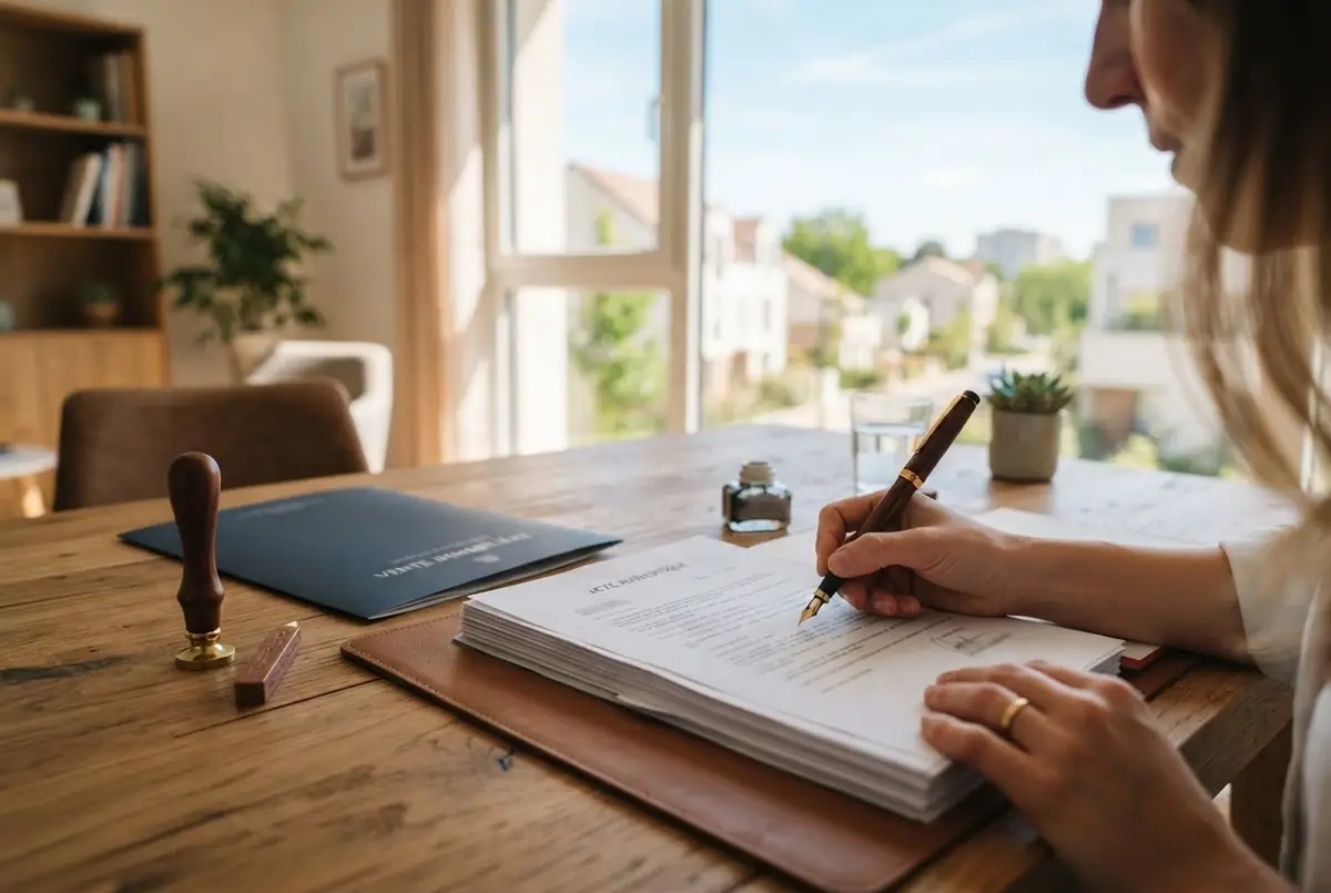 Signature d'un acte chez le notaire