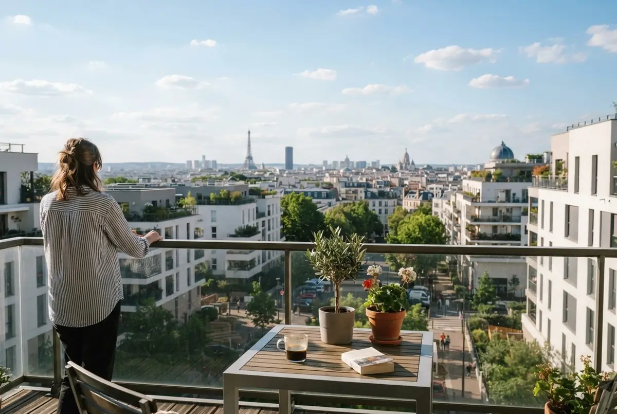 Les toits de Paris vus depuis la proche banlieue