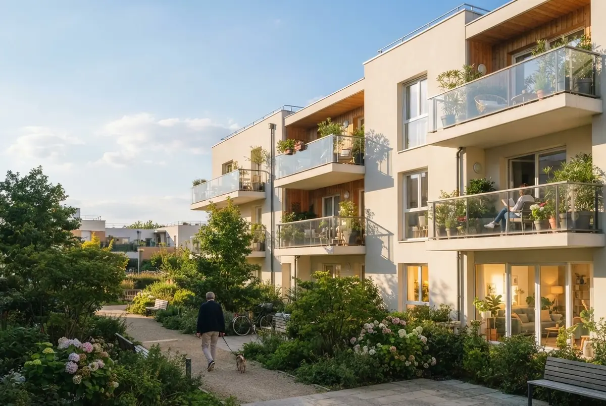 Petite résidence neuve entourée d'un jardin