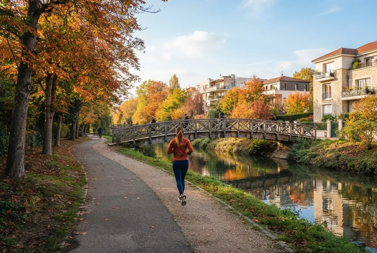 Promenade au bord d'une rivière en Essonne